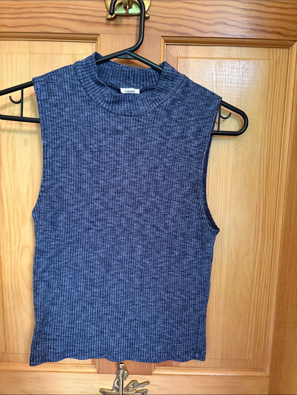 Garage Ribbed Knit Tank in Heather Navy
